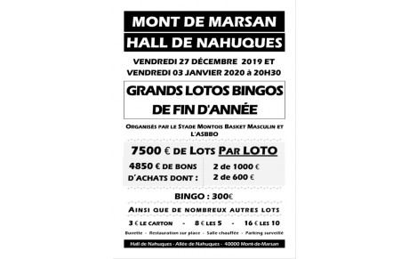GRANDS LOTOS BINGOS de fin d'année
