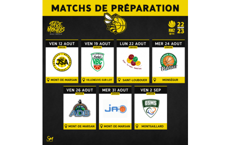 [ℹ️ 𝗡𝗠𝟮 - 𝗦𝗔𝗜𝗦𝗢𝗡 𝟮𝟬𝟮𝟮-𝟮𝟬𝟮𝟯] - Planning Matchs Préparation 🐝🏀🟨⬛